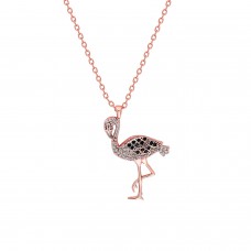 Forentina Rose Kaplama  Flamingo Tasarım Kolye PS0545