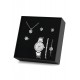 Beyaz  Kar Tanesi Kolye Küpe Bileklik Yüzük  Saat Seti - Hediye Set PS1080