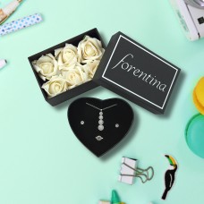 Forentina Tria Kolye Küpe Tektaş Yüzük Set PS1642