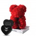 Forentina Altın Kaplama Zirkon Taşlı Kolye Küpe Yüzük Takı Seti-Teddy Bear Kırmızı Güllü PS299500TR