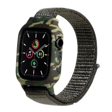 İWatch 42/44MM Çerçeve Korumalı Kamuflaj Desenli Spor Loop Kordon PS2287