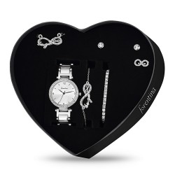 Forentina Sevgilim Yazılı Kolye Küpe Bileklik Saat Kalpli Yastık Hediye Set PS3408