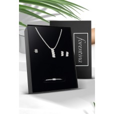 Forentina Gümüş Kaplama Zirkon Taşlı Düğün Seti PS2500