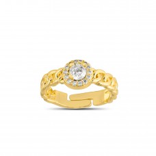 Forentina Altın Kaplama Baget Taşlı Kolye Küpe Yüzük Kalpli Yastık Hediye Set PS3413