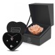 Forentina Mor Taşlı Kalp Kolye Takı Seti & Rose Solmayan Gül Hediye Set PS2653