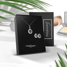 Forentina Lacivert Taşlı Kolye Küpe Bileklik Takı Set PS2714