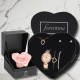 Forentina Rose Kalpli Kolye Küpe Bileklik Saat Hediye & Rose Solmayan Gül Hediye Set PS301800TR