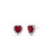Forentina Gümüş Kaplama Kırmızı Kalpli Kolye Küpe Yüzük-Güllü Siyah Kutuda Hediye Set PS3463
