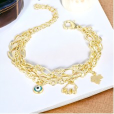 Forentina Altın Kaplama Çift Sıra Zincirli Filli Bayan Bileklik PS3555