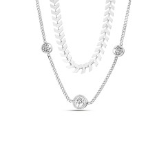 Forentina Bayan Gri Çelik Hayat Ağacı Kolye Küpe Takı Seti PS3610