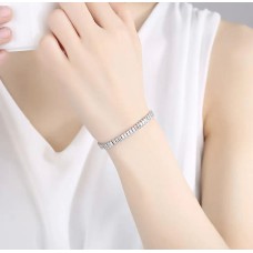 Forentina Gümüş Kaplama Baget Taşlı Bileklik PS3674