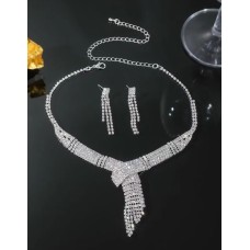 Forentina Gümüş Kaplama Taşlı Tasarım Kolye Küpe Takı Seti PS3701