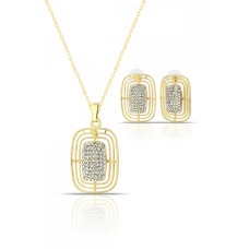 Forentina Gold Tasarım Kolye Küpe Bileklik Saat Hediye Takı Seti PS3916