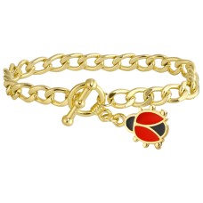 Forentina Altın Kaplama Kırmızı Uğur Böceği Bileklik PS4060