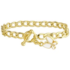 Forentina Altın Kaplama Beyaz Taşlı Kelebek Bileklik PS4061