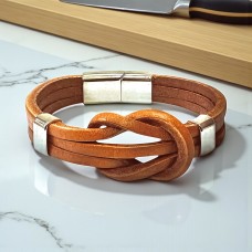 Forentina Erkek Kahverengi Deri Bileklik PS4110