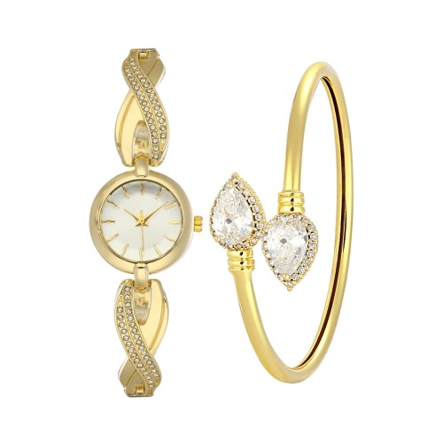 Forentina Gold Metal Bayan Kol Saati-Damla Model Kelepçe Bileklik PS4125