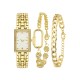 Forentina Bayan Metal Kol Saati-Taşlı Zincir 2li Bileklik Set PS4140