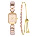 Forentina Pembe Baget Taşlı Gold Renk Saat-Pembe Taşlı Bileklik PS4150