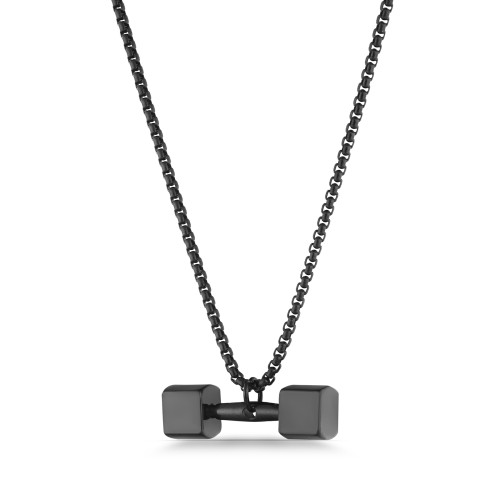 Forentina Çelik Erkek Siyah Halter Kolye-60 cm Zincir PS4157 Forentina Çelik Erkek Siyah Halter Kolye-60 cm Zincir PS4157