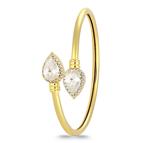 Forentina Beyaz Damla Taşlı Kelepçe Bileklik PS4173 Forentina Beyaz Damla Taşlı Kelepçe Bileklik PS4173