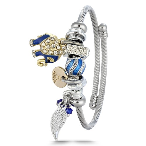 Forentina Gümüş Renk Filli Bayan Charm Bileklik PS4185