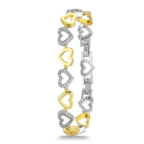 Forentina Çift Renkli Bayan Kalpli Bileklik PS4192